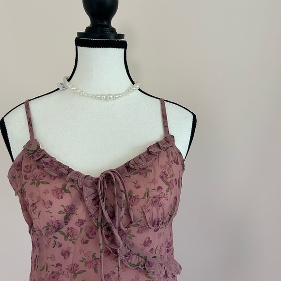 NEW Ruffle Asymmetric Floral Cami Maxi Dress - Picture 2 of 7